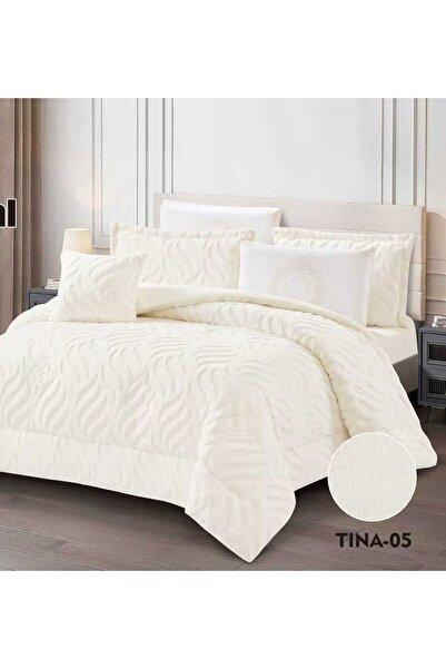 alzawia TINA Single Winter Fur Bedspread Set, 5 Pieces