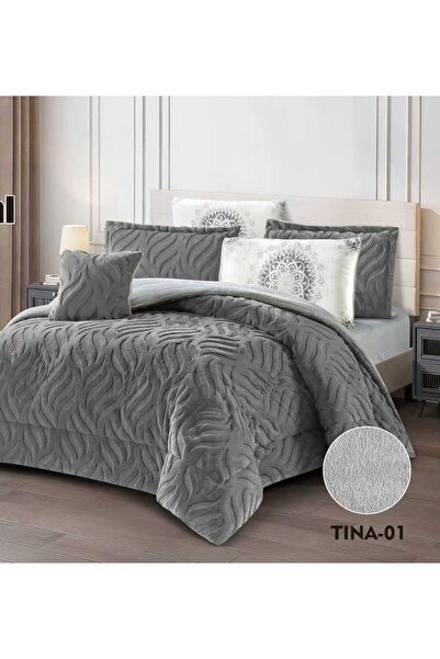 alzawia TINA Double Bedspread, Winter Fur, 7 Pieces, Fully Filled