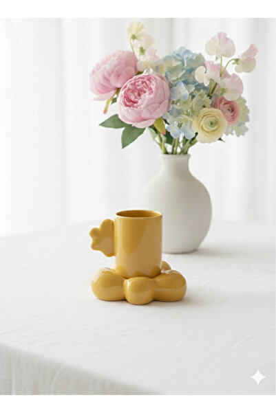 Deniz Kızı Seramik Cloud Cup Mustard Yellow /Handmade Ceramic Cup