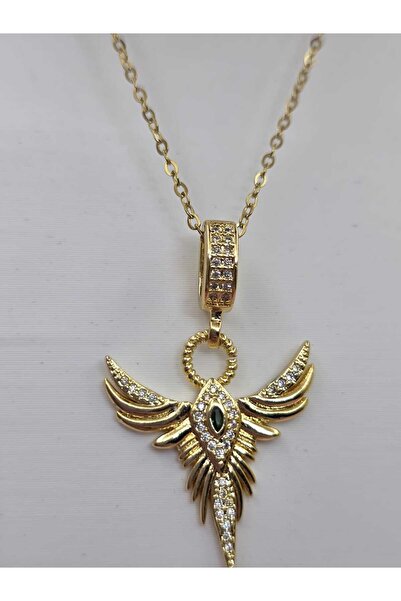 mayaluxe Zirkon Taşlı Melek Kanadı Çelik Kolye