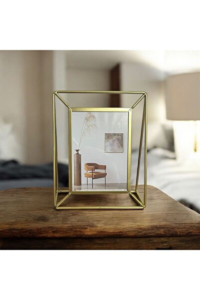 ADAEVDE Altın Metal Modern Dekoratif Cam Fotoğraf Çerçevesi
