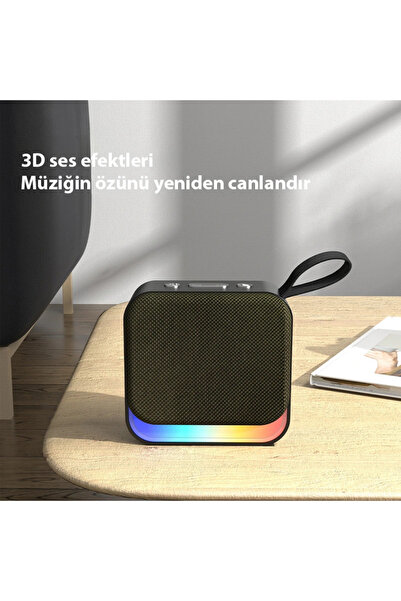 Çerçi Teknoloji RGB Işıklı Taşınabilir Bluetooth Hoparlör – Mini Kablosuz Spe...