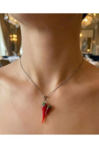 nazarboncuğu Murano Cam Biber Kadın Kolye