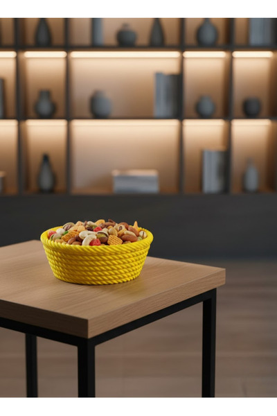 ZERO LAND Lvsqvr Round Snack Bowl Yellow Stylish Design and (213632) Compact Size