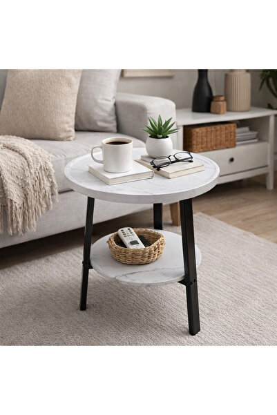 SADANHOME Side table, modern coffee table for living room and bedroom, 50x60 cm