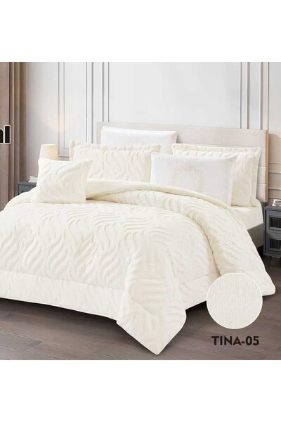 alzawia TINA Double Bedspread, Winter Fur, 7 Pieces, Fully Filled