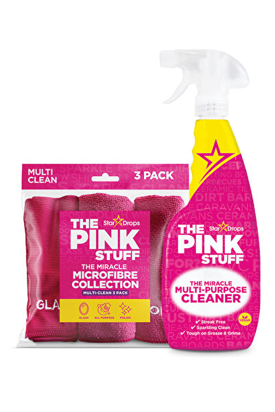 THE PINK STUFF The Pink Stuff - Multi-Purpose Cleaning Spray 750ml + Miracle Microfiber Set (3 pieces)
