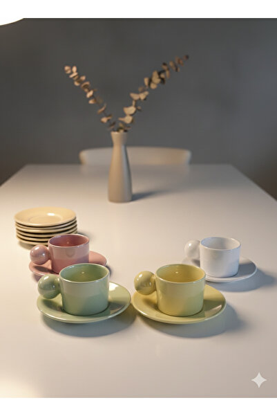 Deniz Kızı Seramik Cup with Saucer / Set of 4