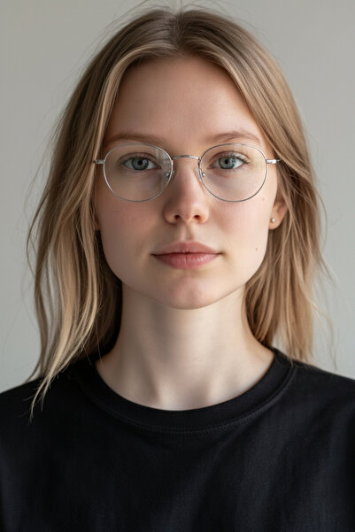 HabeQ Round Model Optical Compatible Transparent Women Men Glasses Metal Frame