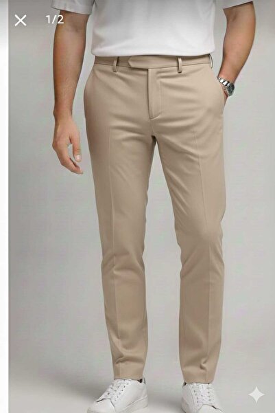 Asil Man Jogger Lycra Ankle-Length Fabric Pants