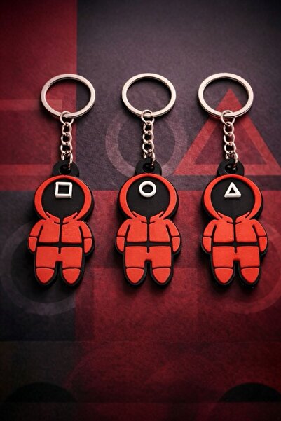 Eyiser Store 3-Piece Keychain Set – Masked Figures in Red Uniforms |   Collection & Gift