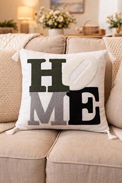 Bella Home Punch Embroidery Cushion Cover 40 cm X 40 cm