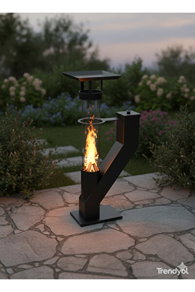 VİVA AVİZE & ELEKTİRİK Modern Cam Borulu Dış Mekan Pelet Sobası - Bahçe Teras...