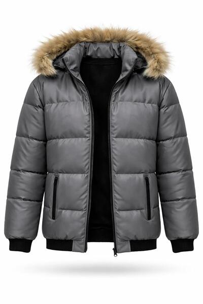 CLASSİCS MEN Slim Fit Windproof Fiber Filled Coat