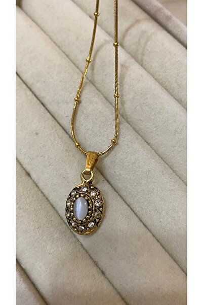 SELUVİA قلادة نسائية من الفولاذ بسلسلة دوريكا ذهبية اللون – تصميم أنيق مع تفا...