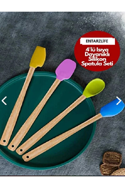 entarzlife 4 Adet Isıya Dayanıklı Silikon Spatula Seti Silikon Mutfak Seti 4'...