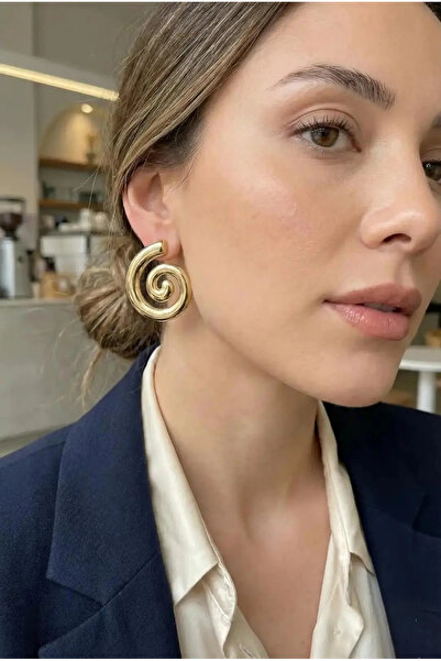 Dorvina 316L Steel Gold Color Spiral Model Women's Earrings Non-Tarnish |   Stylish and Durable Jewelry