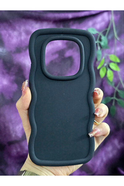 Magic Ring Redmi Note 14 PRO 4G Uyumlu Yumuşak Dokulu Dalga Kenarlı Mat Siyah...