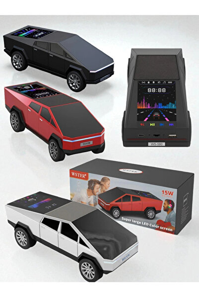 Çerçi Teknoloji LED Ekranlı Futuristik Cybertruck Tasarımlı Bluetooth Hoparlö...