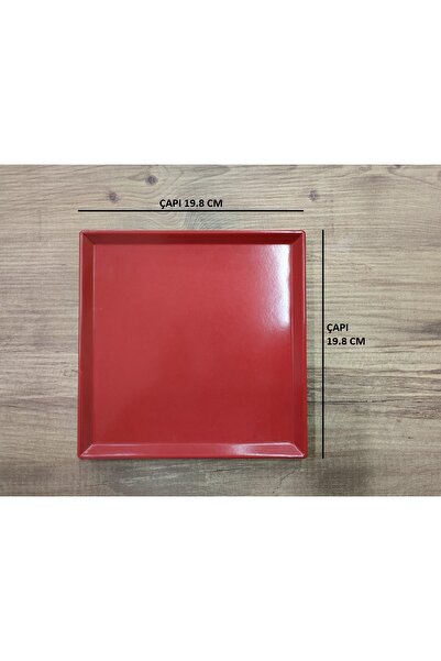 Taşkın KARE SUNUM TABAK KIRMIZI THERMOPLUS KIRILMAYA DAYANIKLI