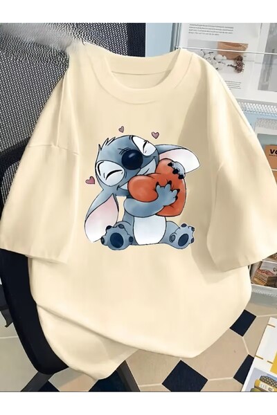 oneagılyazı Stitch Graphic Printed T-Shirt