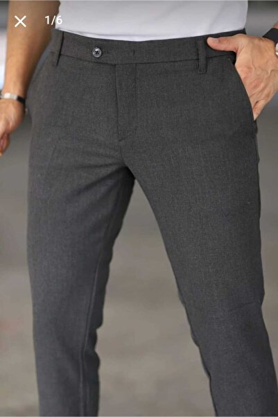 Asil Man Jogger Lycra Ankle-Length Fabric Pants