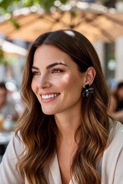 ayoljewelry أقراط زهرة سوداء