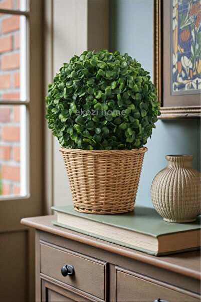 Dekosimge Yapay 20 cm Çiçek Şimşir Yeşil Top