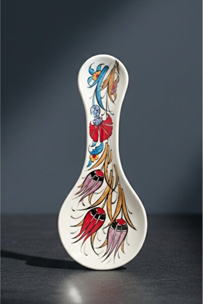 Artiser Luxury Hand-Painted Ceramic Spoon Rest, Premium Ceramic Spoon Rest - Handmade with Authentic Turkish Patterns