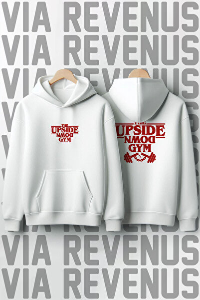 Vordevia The Upside down Gym Printed Unisex Oversized Hooded Sweatshirt - Custom Design Graphic Hoodie