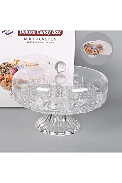 Generic Round Acrylic Divided Nuts Plate with Stable Base