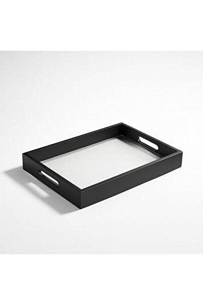 WOOD Rectangular wooden serving tray with a glass base - luxury design