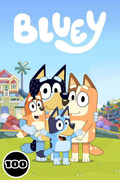 bluey Carte de colorat, 100 de ilustratii Bluey, A4