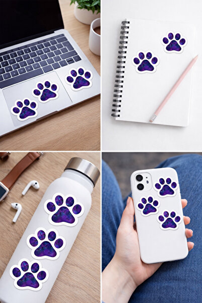Limitless Design Purple Galaxy Patterned Paw Sticker Set 20X25 cm – Dog & Cat...