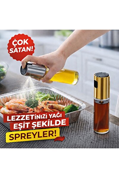 poswicon Yağ & Sos Sprey Şişesi 100 ml – Cam Gövdeli, Püskürtmeli, Çok Amaçlı