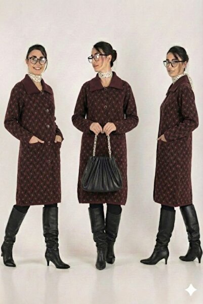 onno style women Patterned Colorful Knitwear Coat Jacket