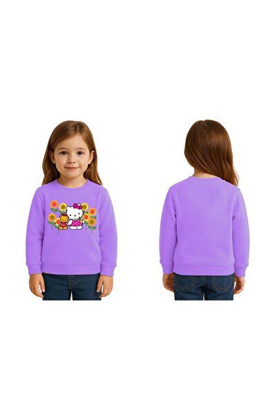 SEDİRLİ سويت شيرت للأطفال من الجنسين هيلو كيتي مطبوع مكون من 3 خيوط