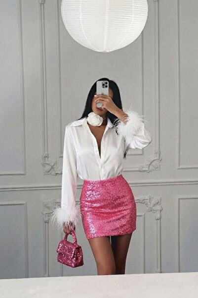 Afitapbutikmoda ZR Model Pul Payet Mini Etek