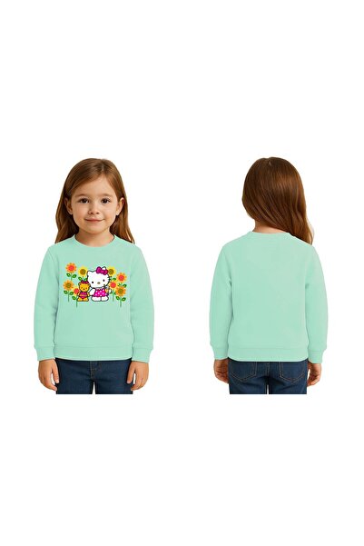 SEDİRLİ سويت شيرت للأطفال من الجنسين هيلو كيتي مطبوع مكون من 3 خيوط