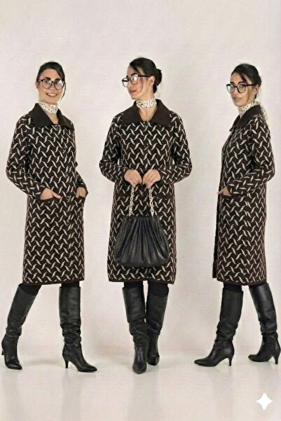 onno style women Patterned Colorful Knitwear Coat Jacket