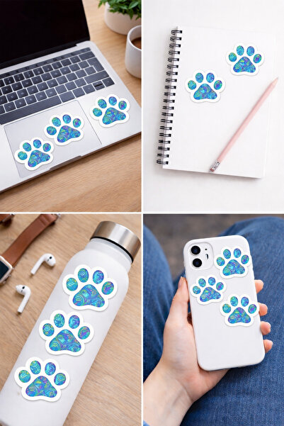 Limitless Design مجموعة ملصقات مزخرفة باللون الفيروزي مقاس 20 × 25 سم - ملصقات ملونة ذات طابع حيواني