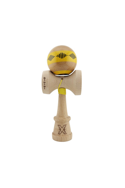 Berbis Kendama X Vibes Original, Yellow, Large King Size Cups, Super Sticky, Hole in Base, 55cm String
