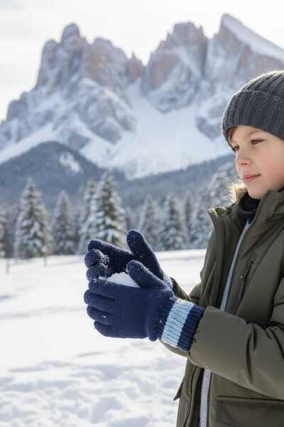 eleven market Lacivert Ekrkek Çocuk Eldiven Garson Boy 7-12 Yaş