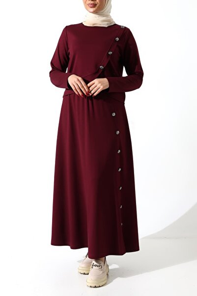 Sabr Polyviscose Asymmetrical Patchwork Buttoned Blouse & High Waist Skirt Se...