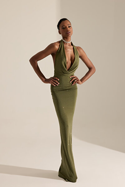 BETTY & SAM Magda Haki Taşlı Uzun Elbise