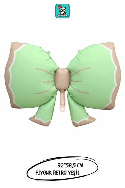 Bunloon Retro Green Bow Figured Foil Balloon 92×58.5 cm