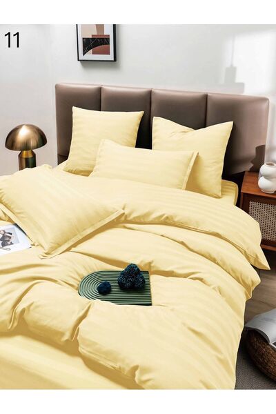 ANATOLIATEKSTILE Premium Damask Bed Linen, Elegant Set of 6 pieces, fitted sheet without elastic 230 x250