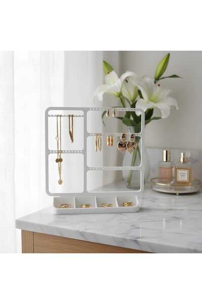 DesıgnSnowFashion Multi-Layer Jewelry Organizer Stand Earrings, Necklaces, Rings and Bracelets Stylish Desktop Jewelry Hanger