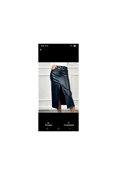 OEM FUSTA NEAGRA PIELE CUREA TALIE - BLACK, L