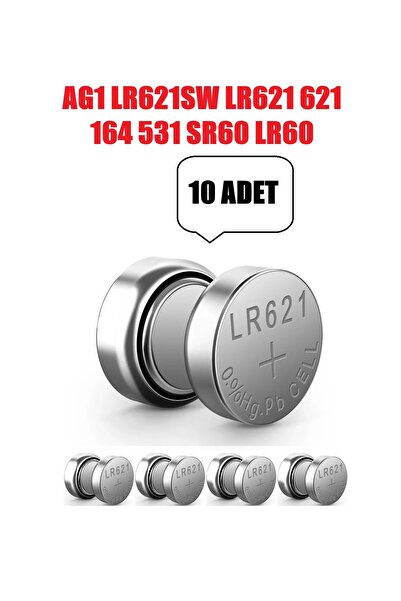 Derwell 10 Adet AG1 364 LR621SW AG1 LR621 621 164 531 LR60 1.5V Düğme Pil Saa...